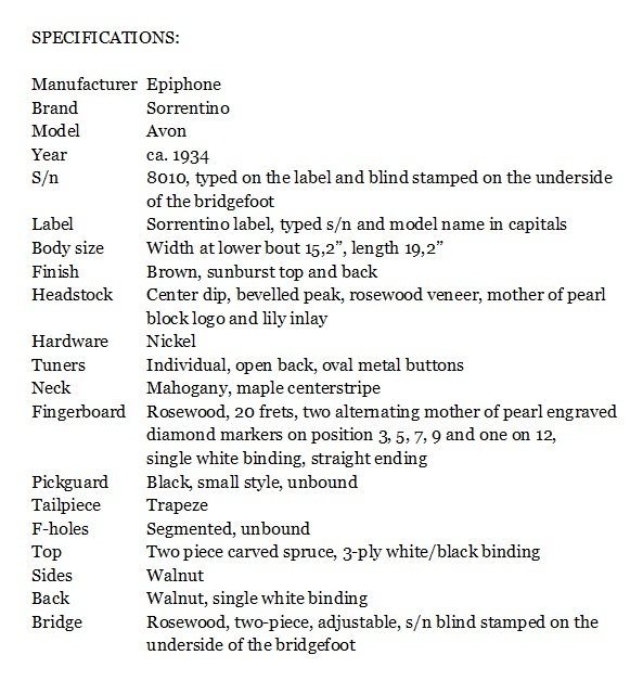 Avon8010 specs